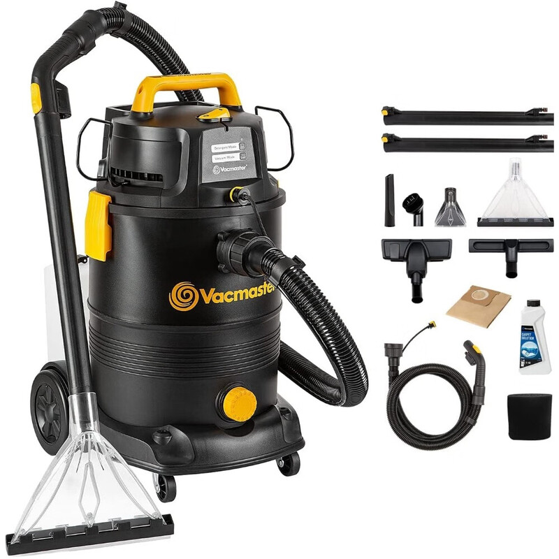 Vacmaster VK1330PWR 1300 W 30 L 3-in-1 Wasstofzuiger Nat- en Droogzuiger met Dubbel Tankontwerp Vloerreiniger voor Harde Vloeren, Tapijten, Tapijtreinigingsmachine