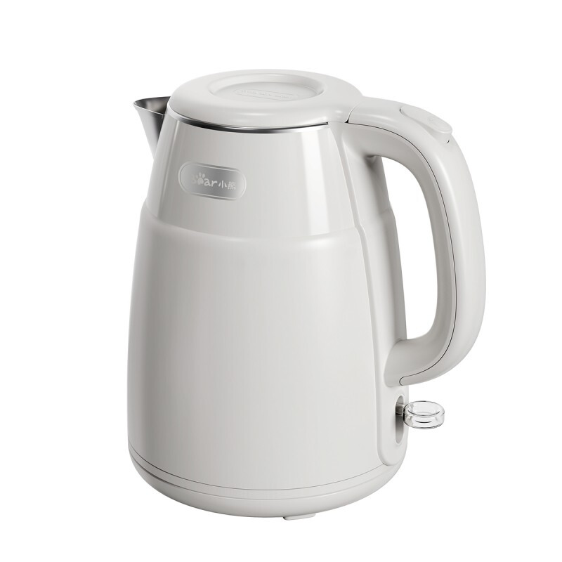 Bear elektrische waterkoker 1,5 l 1500 W-1750 W ZDH-Q15U8 roestvrij staal met automatische uitschakeling en droogkookbeveiliging, waterkoker wit