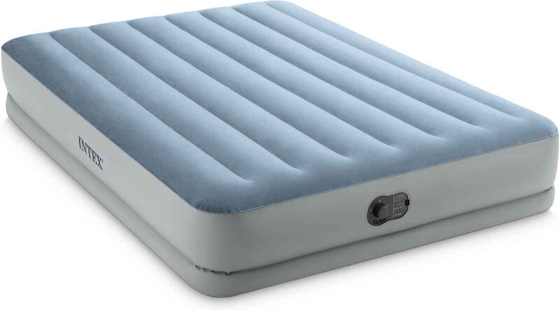 Intex Dura-Beam Comfort luchtbed - grijs/blauw, 203 x 152 x 36 cm