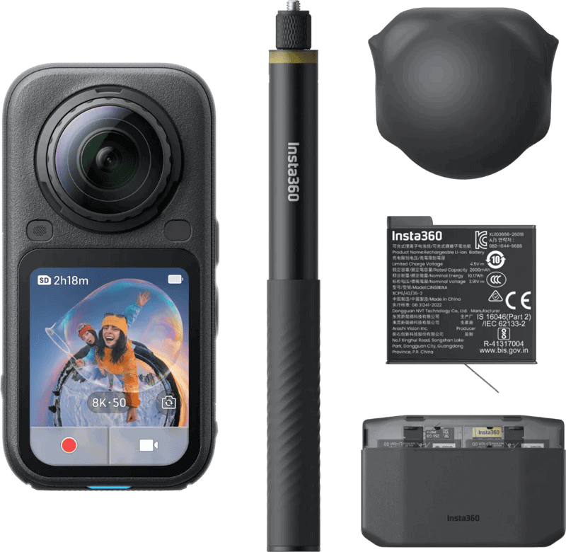 Insta360 - X6 Essentials Bundle Midnight Black - Actioncam - Videocamera