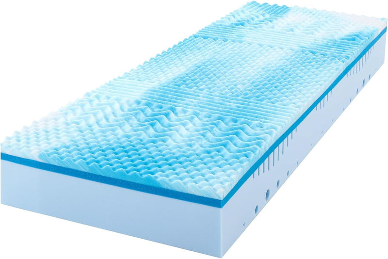 MLILY Mattress PRO 100 x 200 cm koudschuimmatras 7-zone traagschuimmatras hardheid H2 & H3, ÖkoTex geroled matras 2-in-1 gel-schuimmatras 22 cm hoogte, 100 x 200 cm