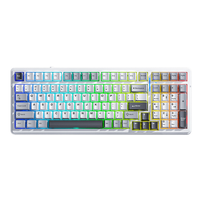 AULA F99 Draadloos Mechanisch Toetsenbord, Tri-Mode Bluetooth/2,4 G/Bedraad Gasket Gaming Toetsenbord, 99 Toetsen Hot Swappable RGB Verlicht Computer Toetsenbord, QWERTY US Lay-out…