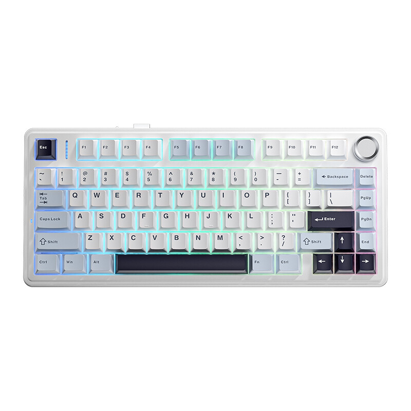 AULA F75 75% lay-out draadloos gamingtoetsenbord, Creamy Sound Gasket mechanisch toetsenbord, 3-modus draadloos, RGB-verlichting, PBT-keycaps, QWERTY US lay-out