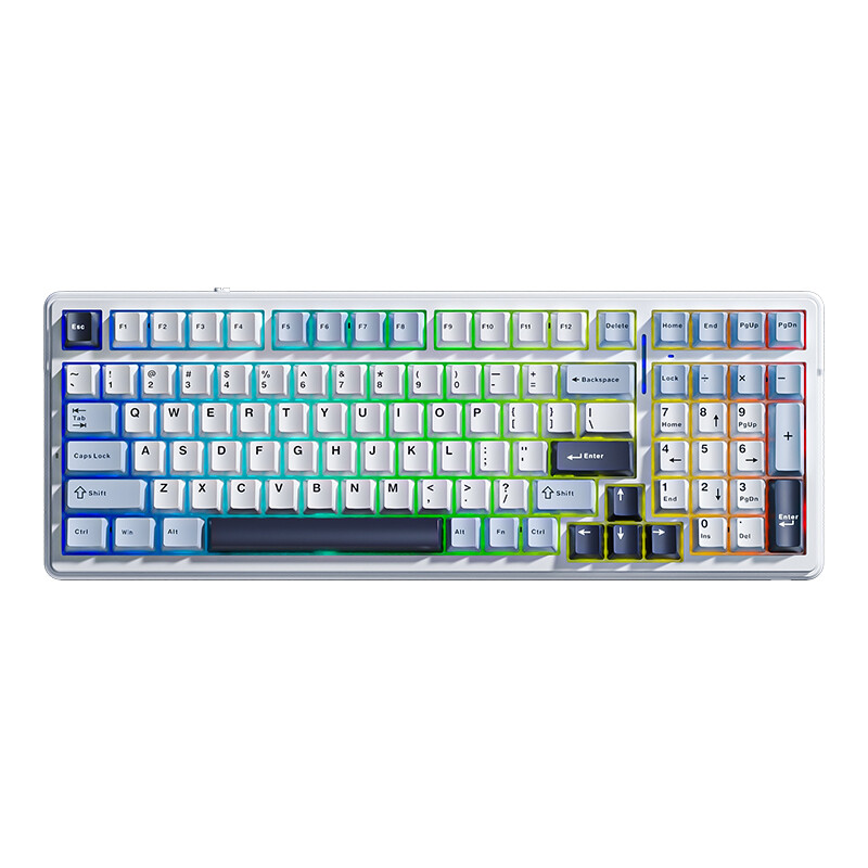 AULA F99 Draadloos Mechanisch Toetsenbord, Tri-Mode Bluetooth/2,4 G/Bedraad Gasket Gaming Toetsenbord, 99 Toetsen Hot Swappable RGB Verlicht Computer Toetsenbord, QWERTY US Lay-out…