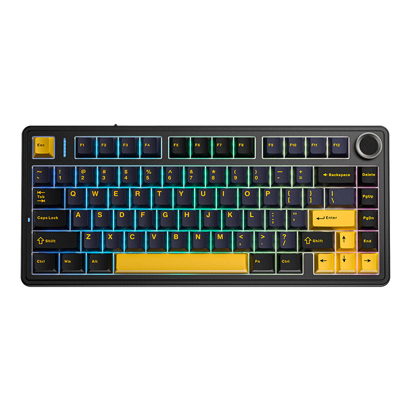 AULA F75 75% lay-out draadloos gamingtoetsenbord, Creamy Sound Gasket mechanisch toetsenbord, 3-modus draadloos, RGB-verlichting, PBT-keycaps, QWERTY US lay-out