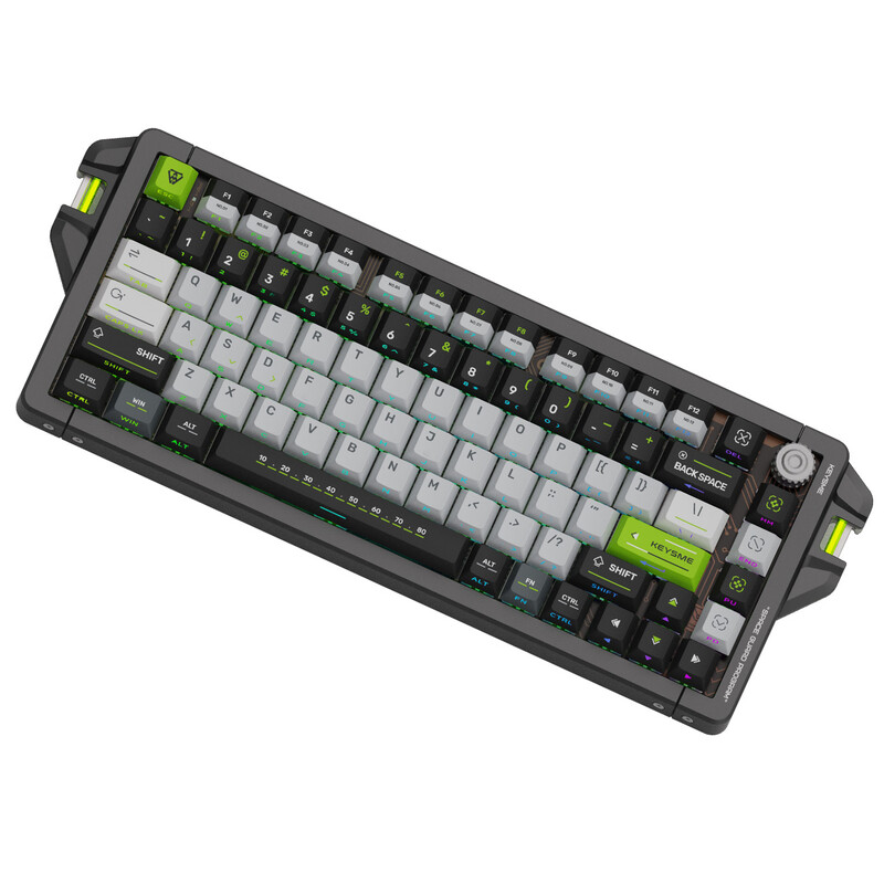 KEYSME AHD-HCKR-C 75%-toetsenbord voor computerspellen, Amerikaanse QWERTY-indeling, magnetische Jade Pro-schakelaars, 8 kHz opvragingsfrequentie, instelbaar activeringspunt van 0,…