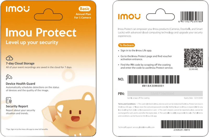 Imou Protect Plus Servicekaart 1 Jaar