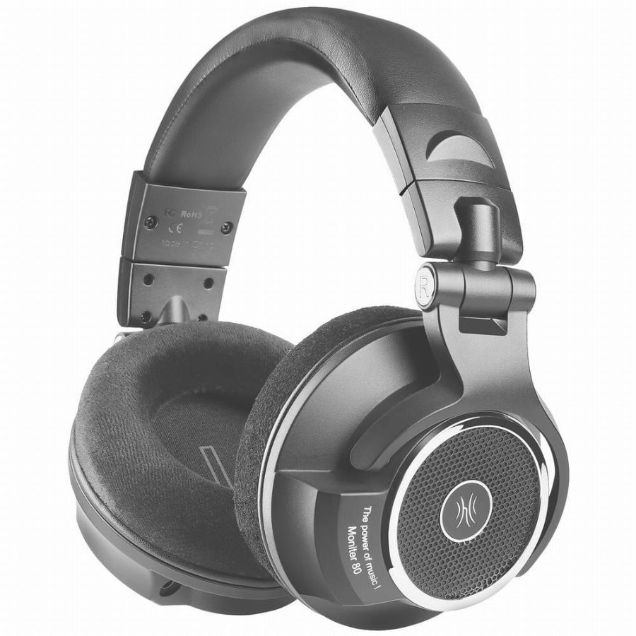 OneOdio Monitor 80 Over Ear koptelefoon Kabel Stereo Zwart High-Resolution Audio Vouwbaar, Zwenkbare oorschelpen Studio