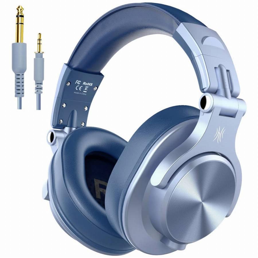 OneOdio Fusion A70 Over Ear headset Bluetooth Stereo Blauw High-Resolution Audio Headset, Zwenkbare oorschelpen DJ