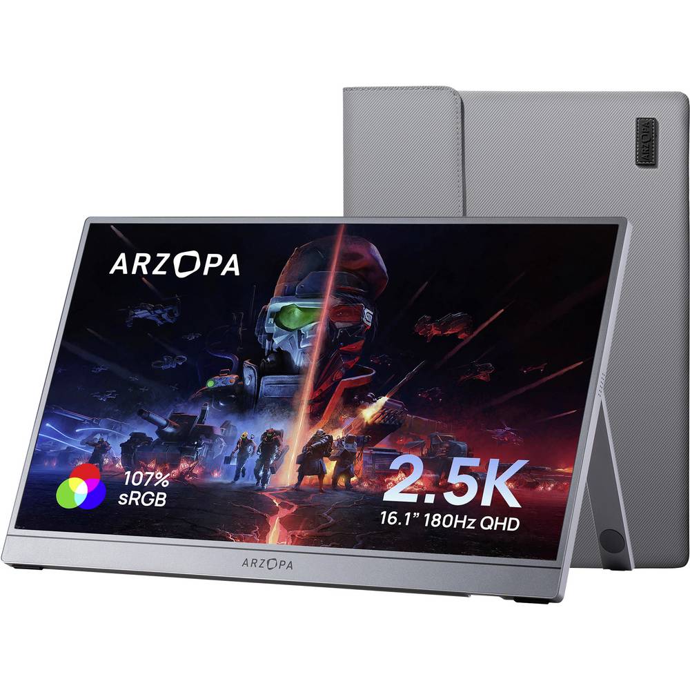 Arzopa Draagbare monitor Energielabel F (A - G) 40.9 cm (16.1 inch) 2560 x 1440 Pixel 16:9 25 ms HDMI, USB-C, USB-A host IPS LCD