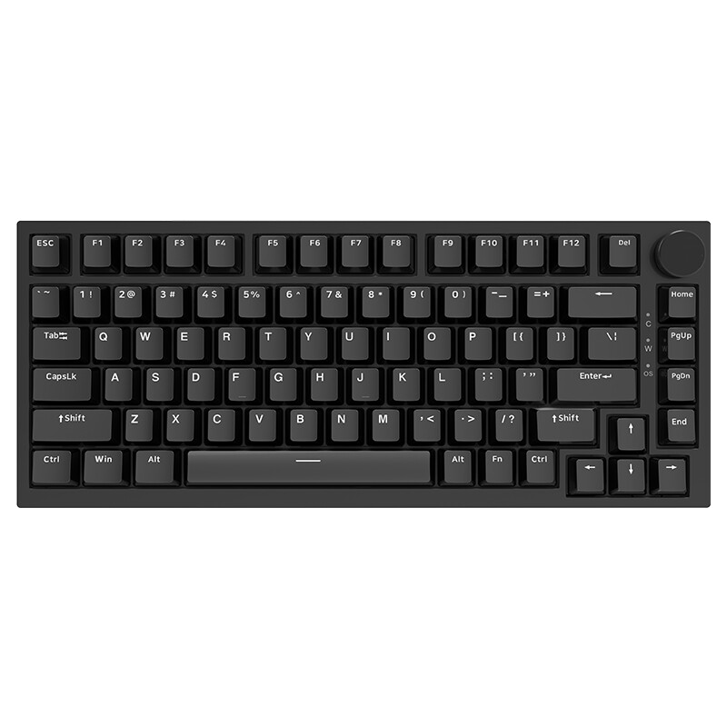 AJAZZ AK820 75% bedraad mechanisch toetsenbord, US QWERTY-indeling, hot-swappable lineaire switches, gasket-mount, witte achtergrondverlichting, 83 toetsen met CNC-volumeknop, Poro…