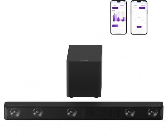 ULTIMEA Poseidon M60 Boom – 5.1-kanaals Dolby Atmos Soundbar met Subwoofer, 340W, VoiceMX, BassMX, App en Bluetooth 5.4