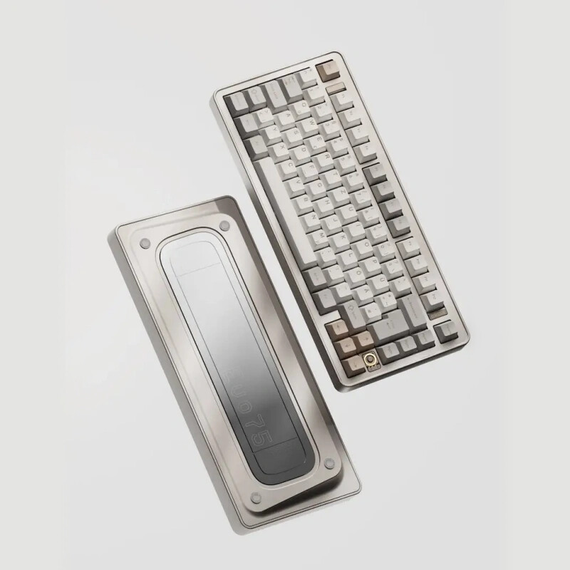 Ticktype EVO75 Aangepast Tri-Mode Draadloos Mechanisch Toetsenbord, US-Lay-out, Volledig Aluminium Hot-Swappable, Bladveringmontage, VIA-Compatibel, Snel Demontage, Romige Rogge Sw…