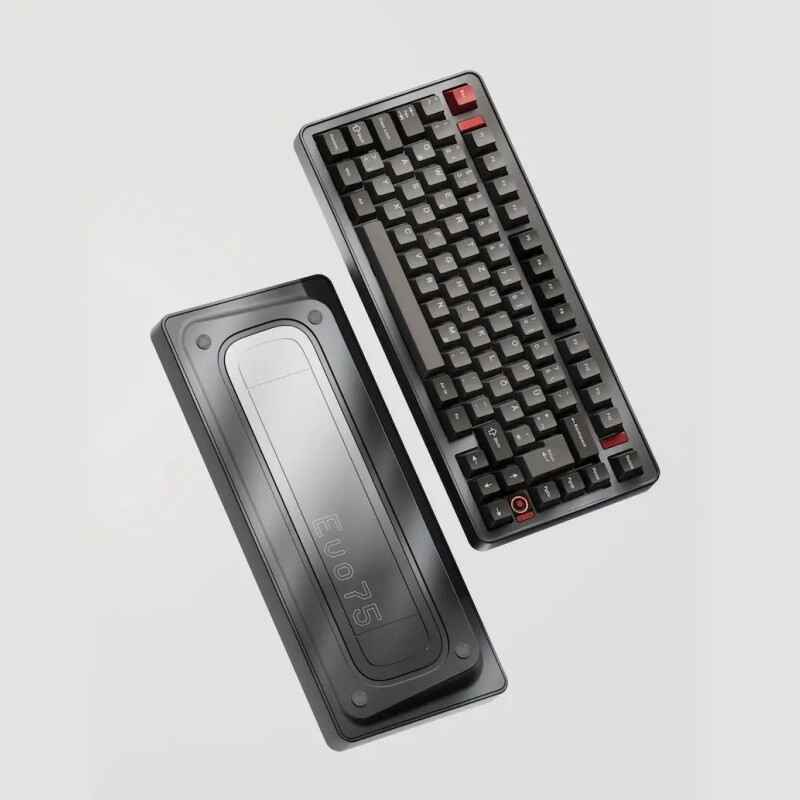 Ticktype EVO75 Aangepast Tri-Mode Draadloos Mechanisch Toetsenbord, US Lay-out, Volledig Aluminium Hot-Swappable, Bladveringmontage, VIA Compatibel, Snel Demontage, Romige Rogge Sw…