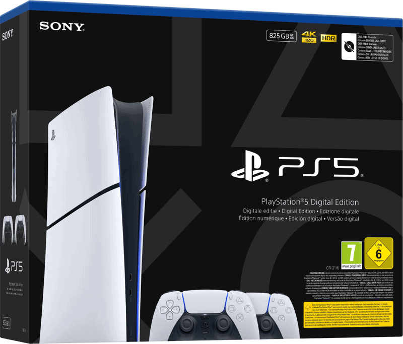 PS 5 - Digital Edition - Slim - 2 DualSense Draadloze Controllers Bundel