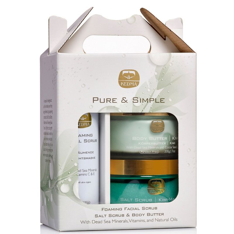 Kedma – Pure & Simple Kit Body Butter, Zoutscrub Schuimgel Voor Droge Huid 1