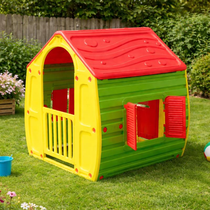 Magisch speelhuisje – rood/geel