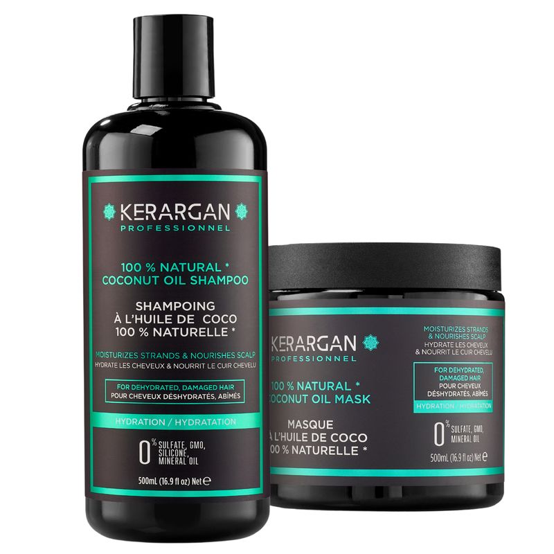 Kerargan - Hydraterende Duo Shampoo & Masker met Kokosolie 1000