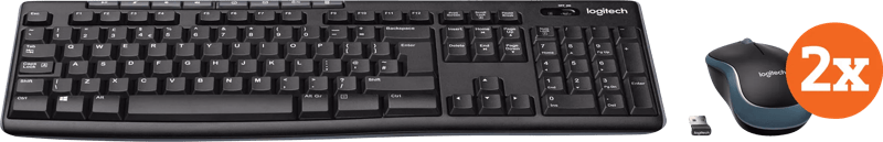 Logitech MK270 Draadloos Toetsenbord en Muis AZERTY 2-Pack