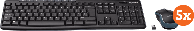 Logitech MK270 Draadloos Toetsenbord en Muis AZERTY 5-Pack