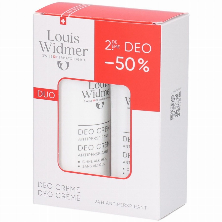Louis Widmer Deo Crème Antiperspirant Licht Geparfumeerd 2x40