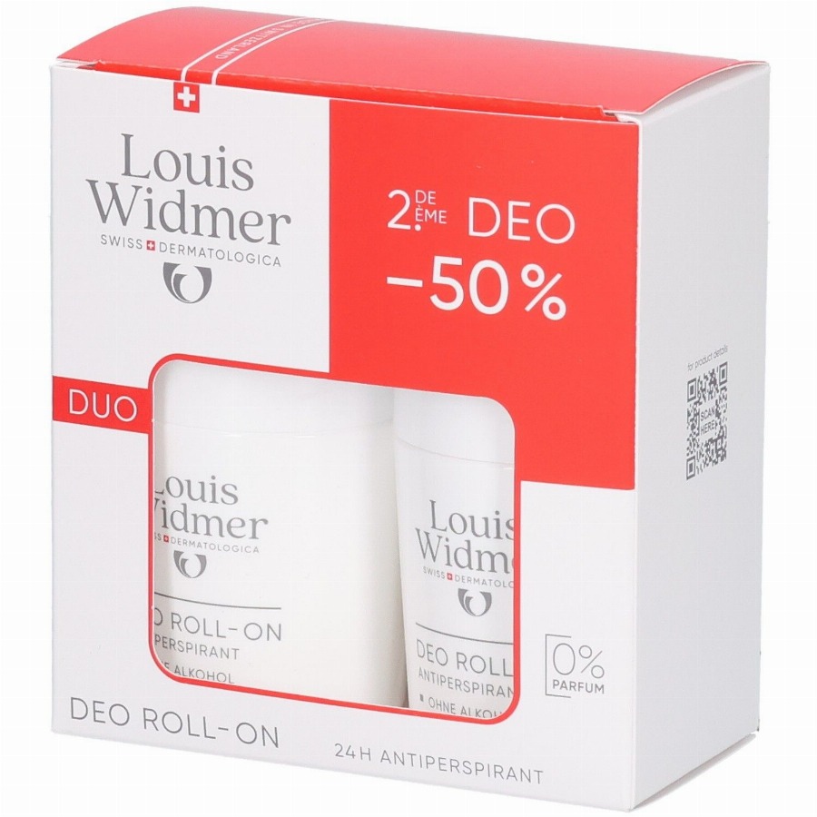Louis Widmer Deo Roll-On Antiperspirant Zonder Parfum 2×50 Roll-on