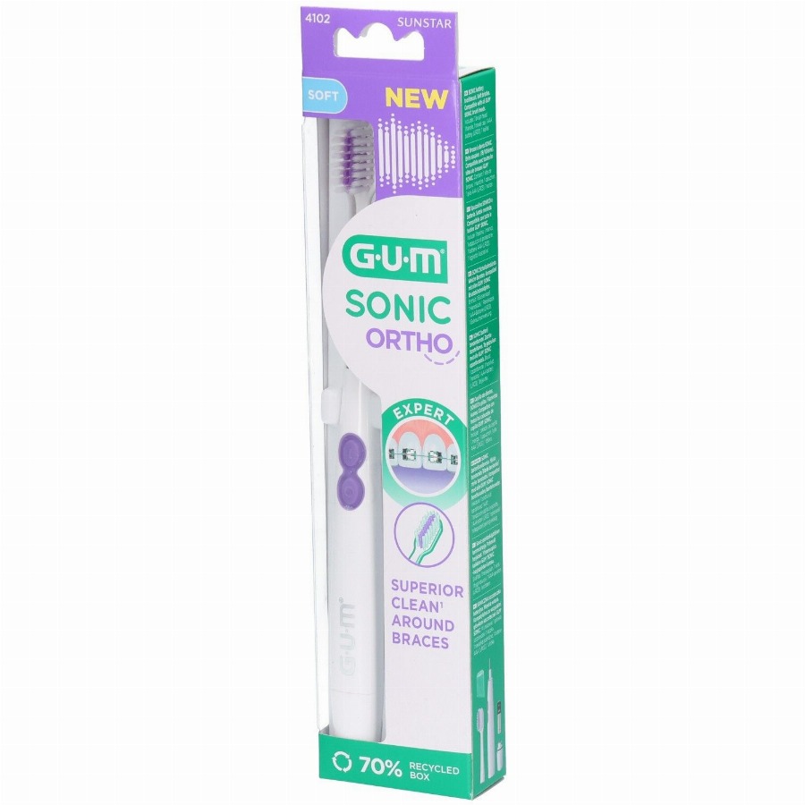 GUM Sonic Ortho Tandenborstel met batterij 1