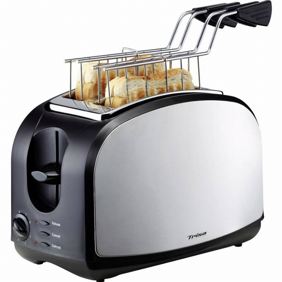 Trisa Crispy Snack Broodrooster RVS, Zwart