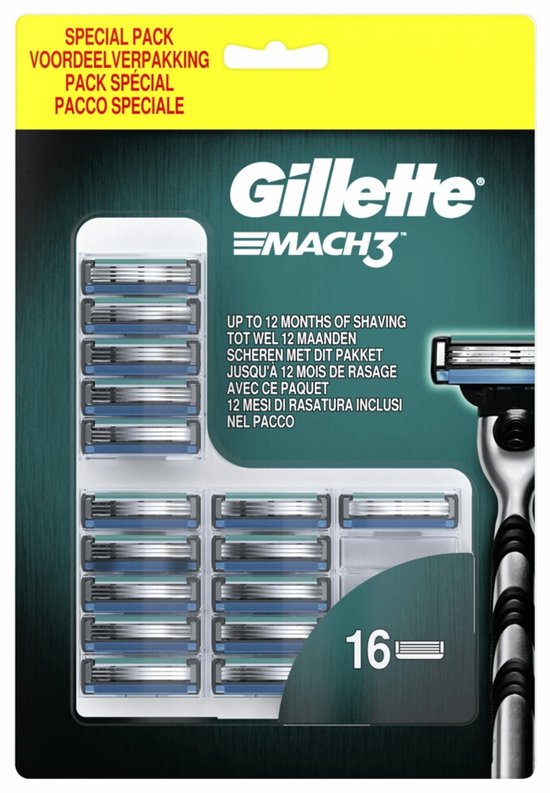 Gillette Mach3 - 16 stuks - Scheermesjes