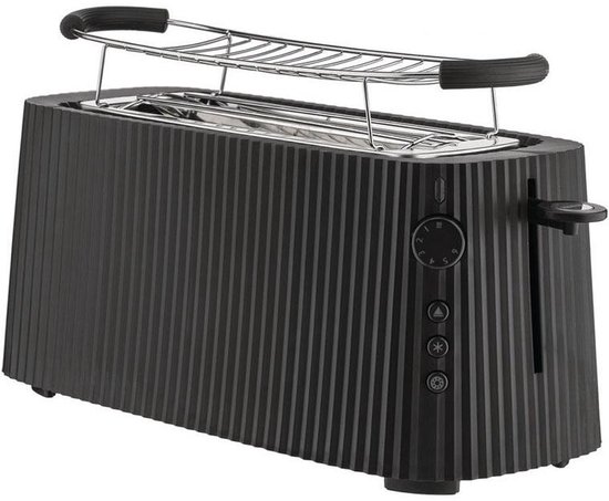 Alessi Plissé Broodrooster XL - 6 standen - 2 sleuven - Zwart