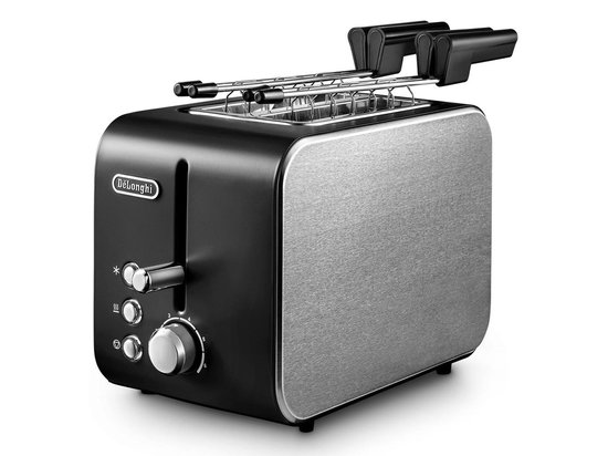 De’Longhi CTX 2203.BK broodrooster 2 snede(n) 550 W Zwart, Zilver