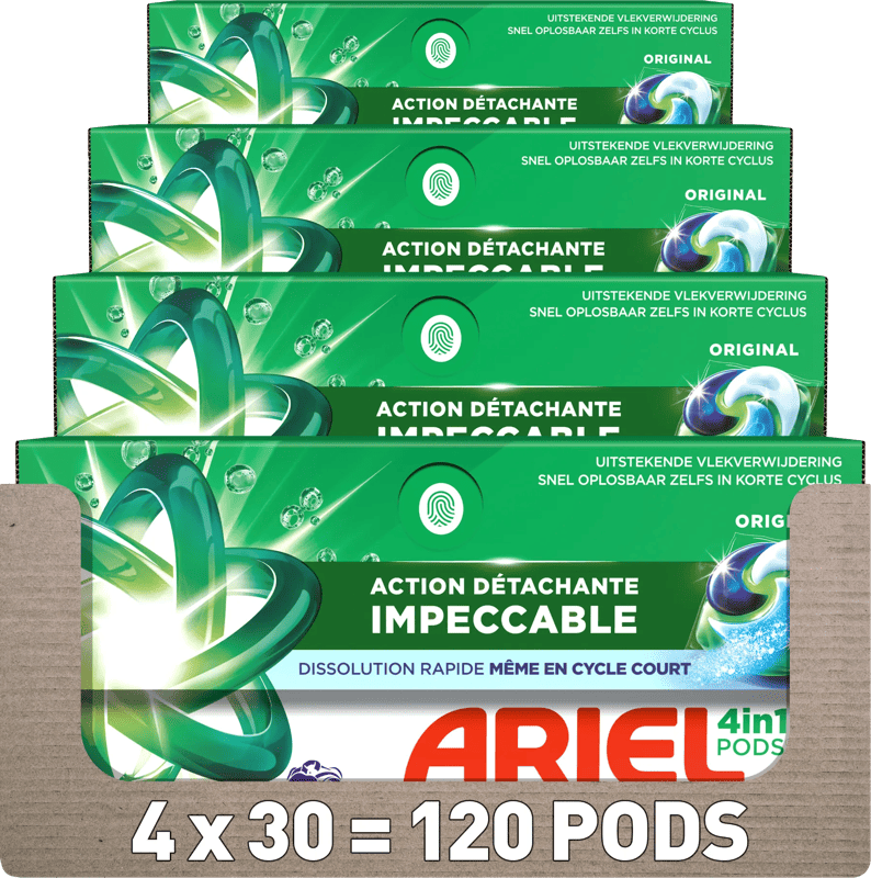 Ariel 4in1 Wasmiddel Pods Original - 4 x 30 Wasbeurten