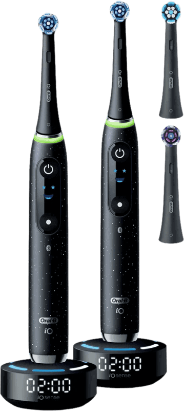 Oral-B iO 10 Zwart en Zwart Duo Pack + 4 Opzetborstels