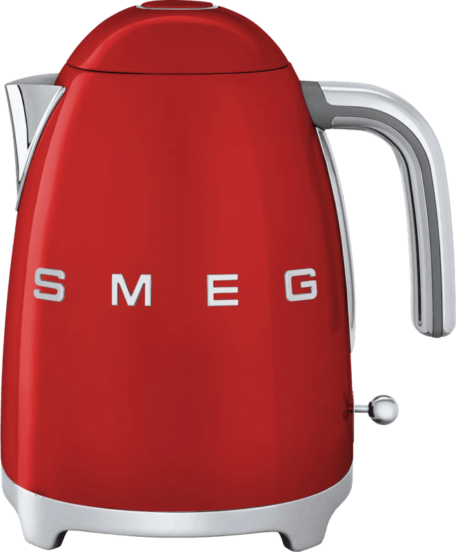 SMEG KLF03RDEU Waterkoker – 1,7 Liter – 2400W – RVS Kalkfilter – 360° Draaivoet – Soft Opening – Automatische Uitschakeling – ’50s Style – Rood
