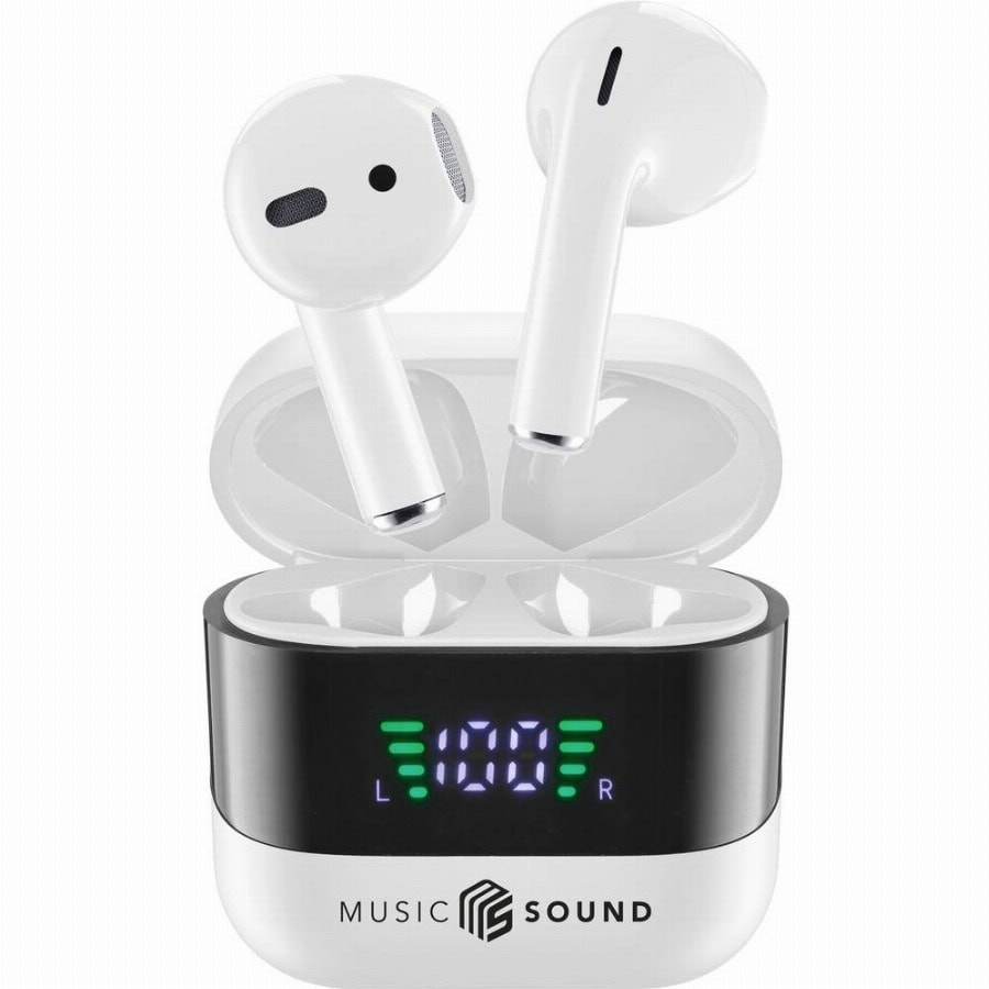 Cellularline BTMSTWSSPARKW In Ear headset Bluetooth, Draadloos Wit, Zwart Oplaadbox, Indicator voor batterijstatus, Volumeregeling