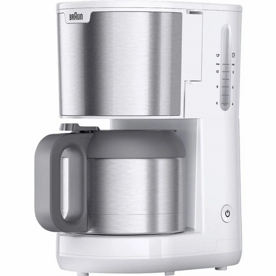 Braun KF 1505 WH Koffiezetapparaat RVS, Wit Met thermoskan