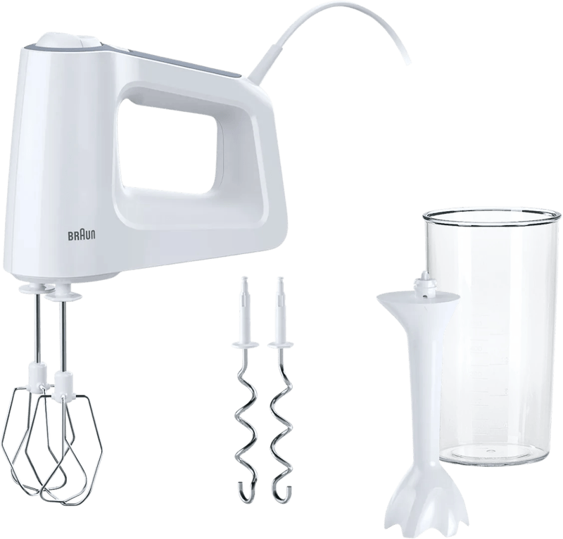 Braun MultiMix 3 HM3105WH – Handmixer - Met Staafmixervoet – Ergonomisch - 5 Snelheden - Turbofunctie - Wit - 500 W