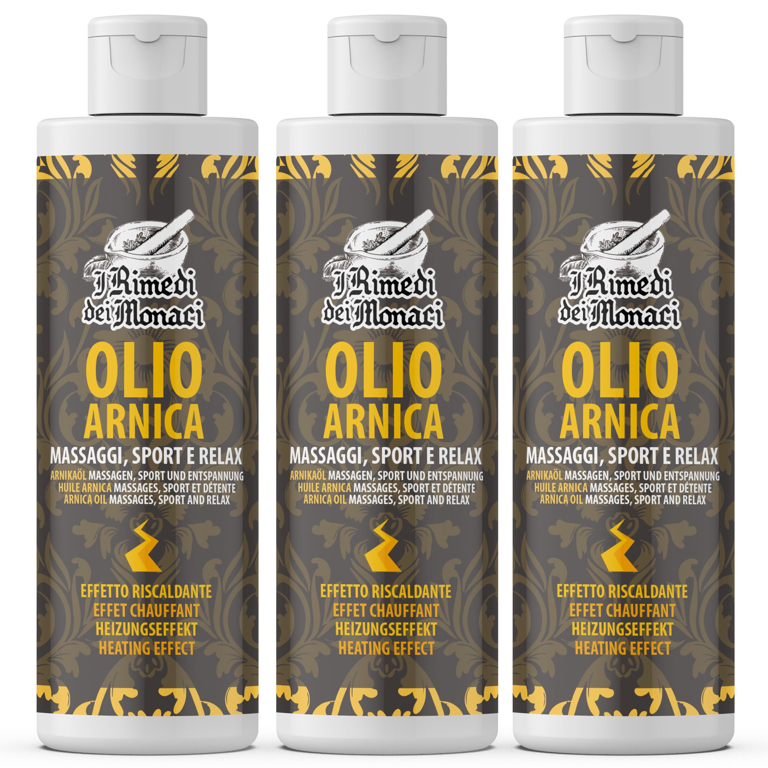 IRIMEDIDEIMONACI Arnica Olie voor Massage, Sport en Ontspanning 3x250
