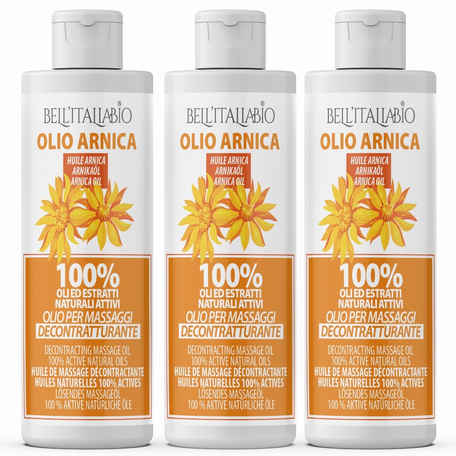 BELLITALIABIO Arnica Olie voor Massage, Sport en Ontspanning 3x250