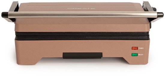 STONE GRILL EASY - Multifunctionele uitklapbare grill en paninimaker van 1600 W - Mokka