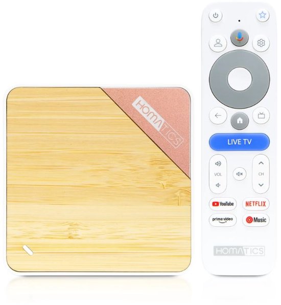 HOMATICS Box 4K V2 - Google TV Android 14 - Streaming Media Player - WiFi 6 - 32GB
