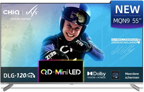 CHiQ M55QN9G - Smart TV 55 Inch - QLED Mini LED - UHD 4K - Google TV 5.0 - Dolby Vision - MEMC