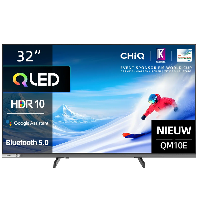 CHiQ L32QM10E 32 inch QLED smart Google TV | randloos metalen ontwerp, 90% DCI-P3-kleurweergave, HDR10, Dolby Audio | ideaal voor slaapkamers en kleine ruimtes Smart TV