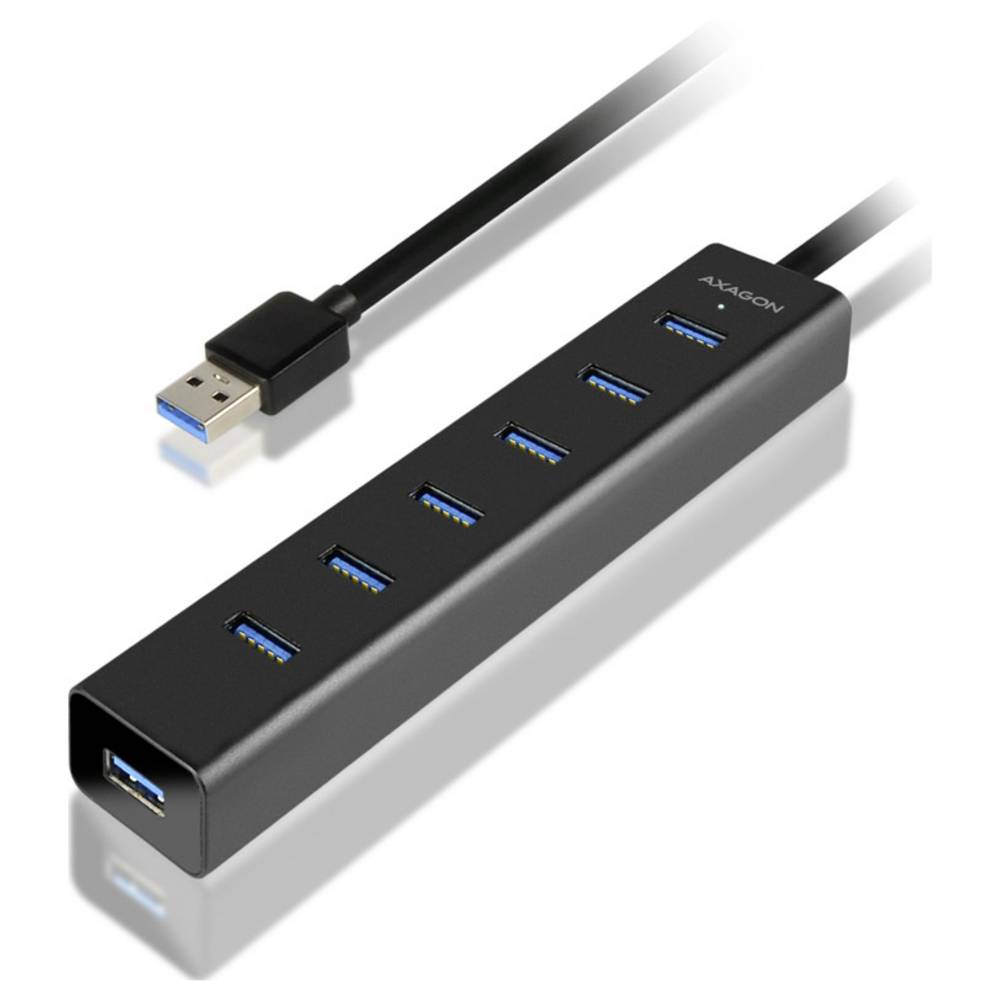 AXAGON HUE-SA7BP USB-hub 7 poorten USB-A, Micro-USB USB 3.2 Gen1 5 GBit/s