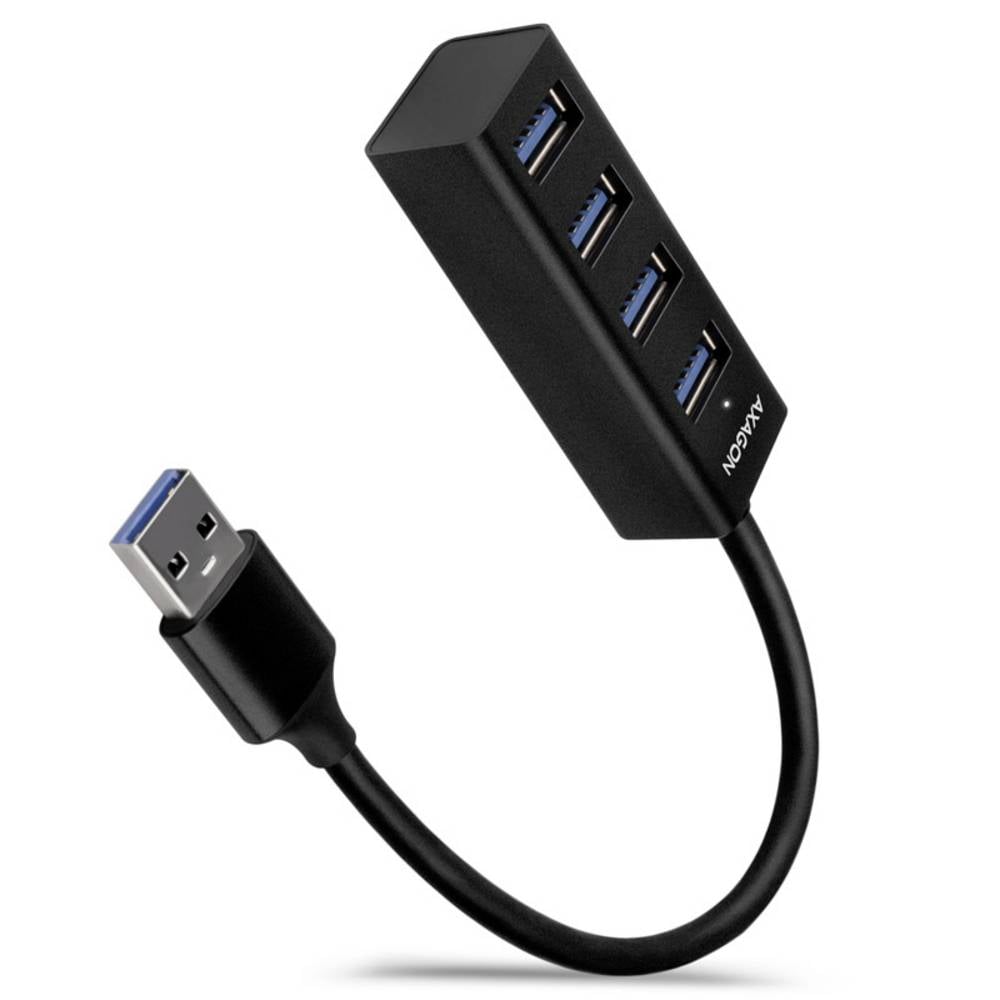 AXAGON HUE-M1A Mini Hub HUE-M1A USB-hub 4 poorten USB-A USB 3.0 5 GBit/s Zwart