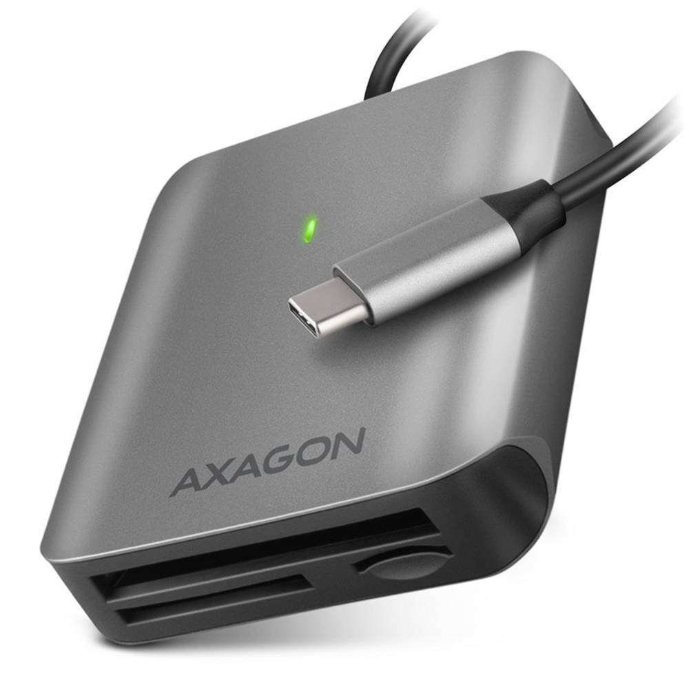 AXAGON CRE-S3C Externe geheugenkaartlezer USB-C Grijs, Zwart