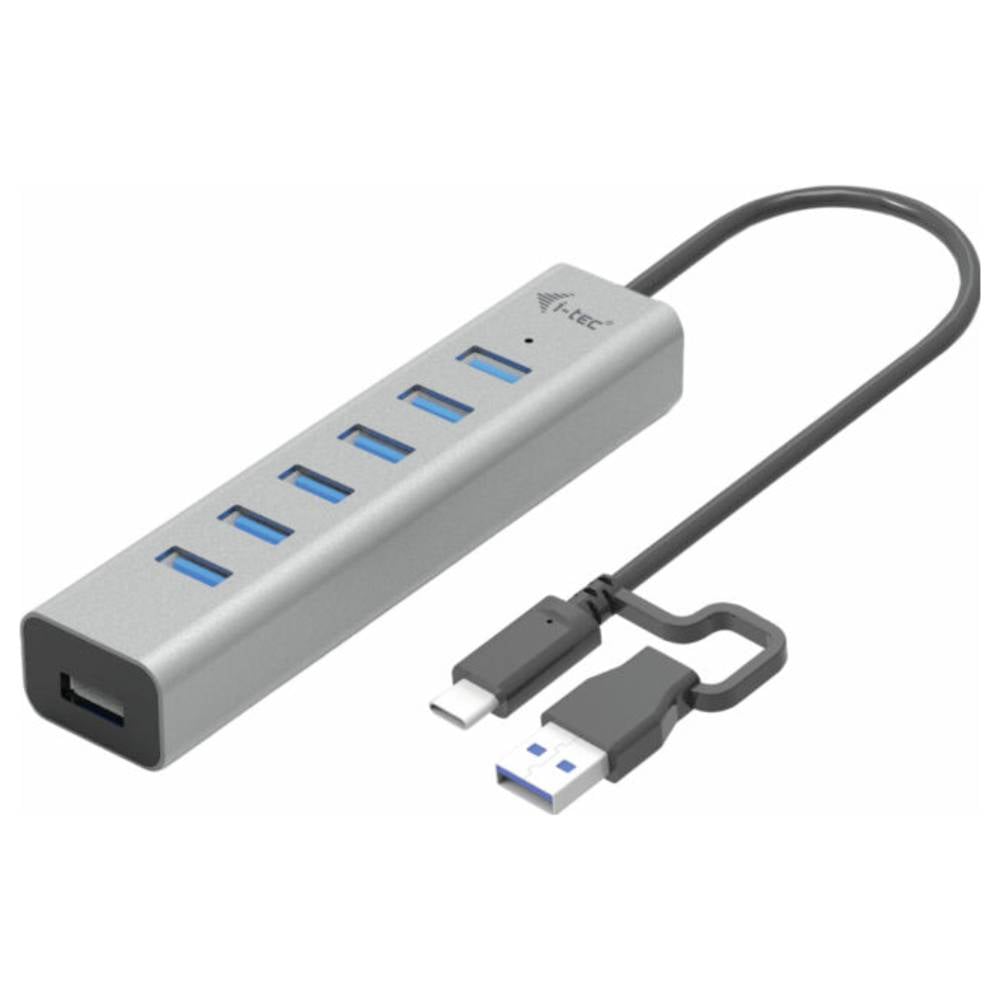i-tec I-TEC USB-C Charging Metal HUB 7 Port C31HUBMETAL703 USB-hub 7 poorten USB-A USB 3.2 Gen1 5 GBit/s Met USB-C stekker Grijs