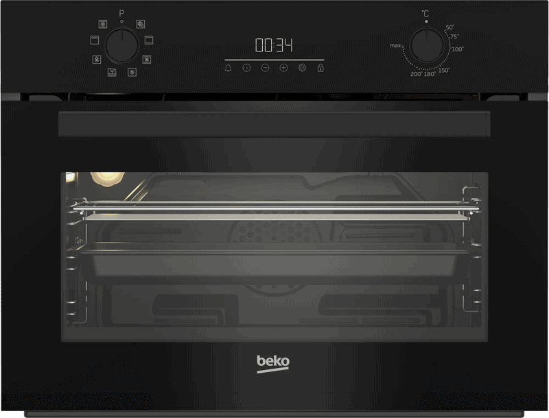 Beko BBCM13300B – Inbouwoven – Zwart – 48 l – Hetelucht – Ontdooien – Elektrische Grill – Draaiknop – Touch