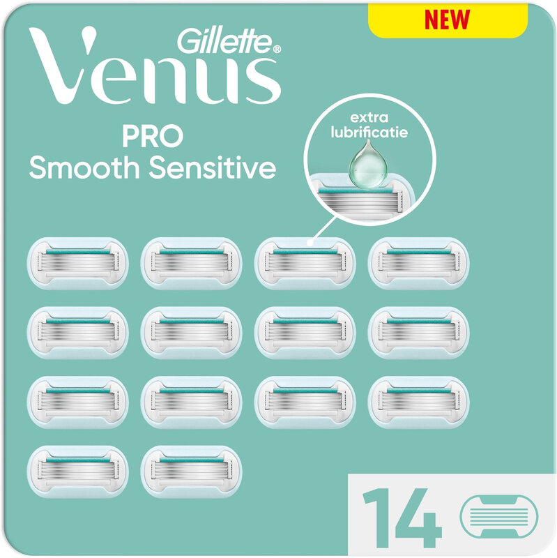 Gillette Venus Pro Smooth Sensitive Scheermesjes Voor Vrouwen - Voor De Gevoelige Huid - 14 stuks