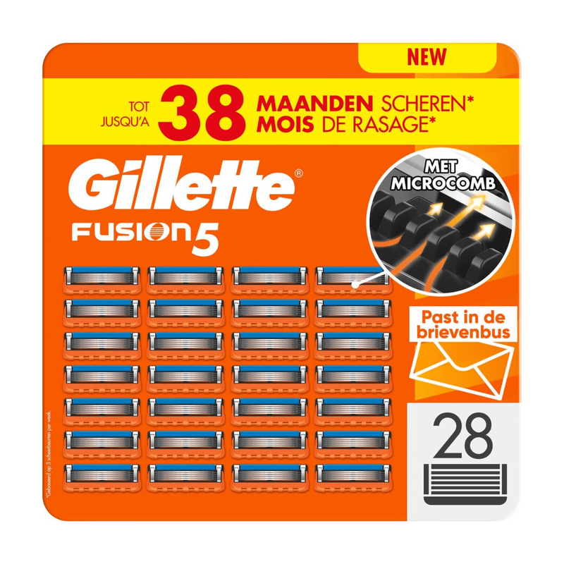 Gillette Fusion5 Scheermesjes voor Mannen - 28 stuks - Kartonnen Brievenbusverpakking